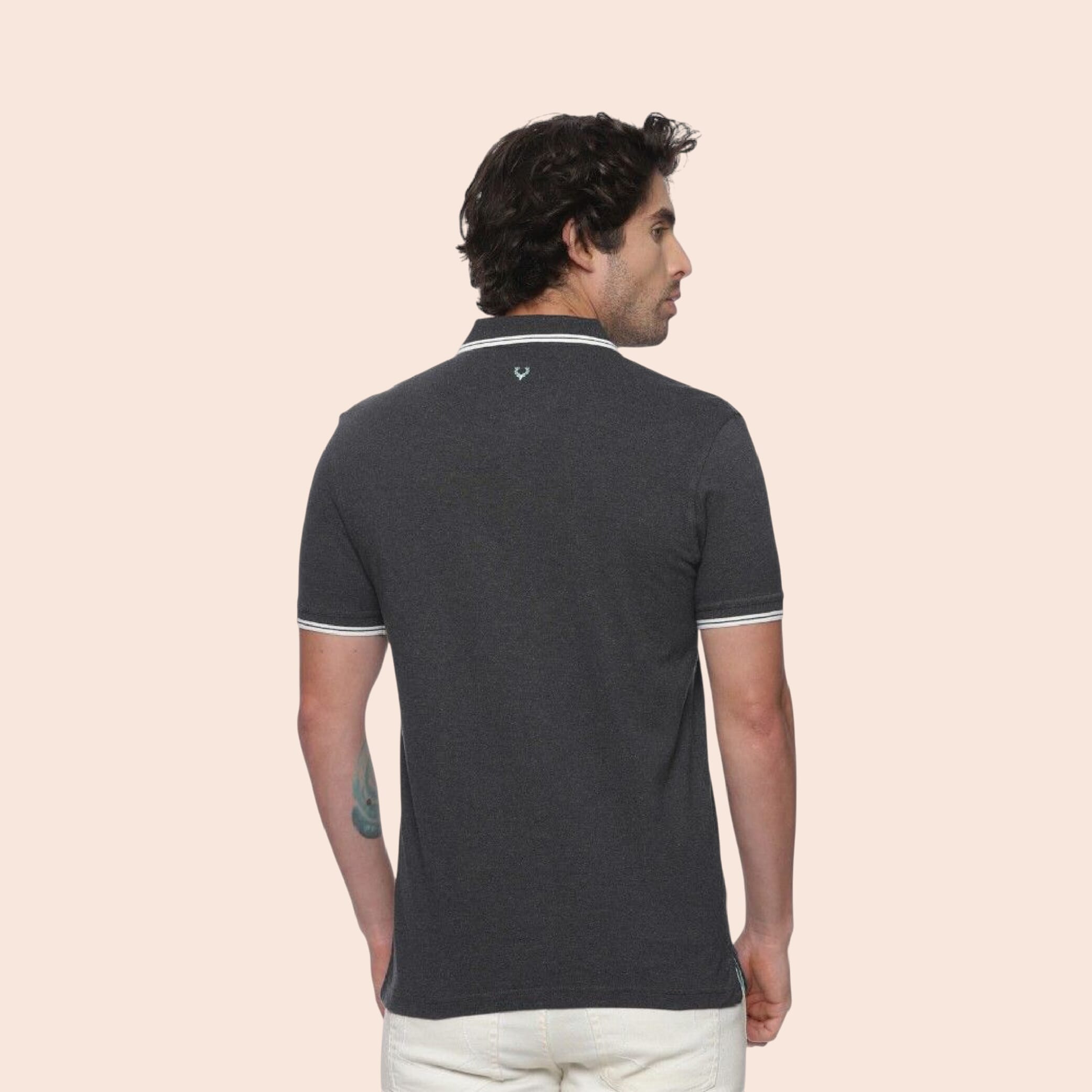 Allen Solly Polo T-shirt Men- Charcoal Grey